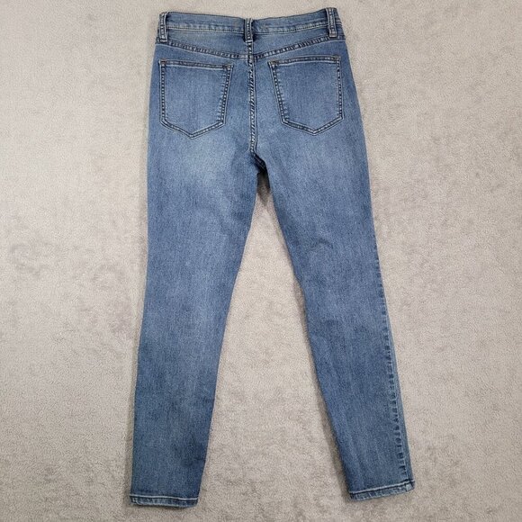 Free People Womens Blue Skinny Jeans Size 27 Cotton Blend Denim - Picture 2 of 8